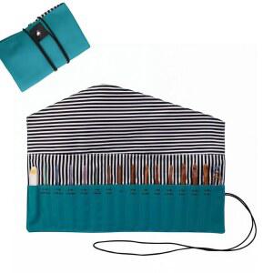 HERCHR 크로셰 케이스 홀더 정리함, 휴대용 롤업 정리함 옥스퍼드 천 뜨개질 바늘 케이스, 10 43x13 38인치 펼침