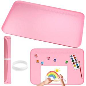 공예용 YAMJUG 실리콘 매트, 가장자리가 올라간 24인치 x 16인치 페인팅 아트 페인트 점토, 보석 제작 및 수지