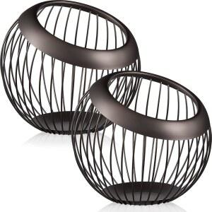 파텔라이 2피스 커피 포드 홀더 대용량 바구니 스테인리스 스틸 컵 정리함 에스프레소 캡슐 냄비 보관용 금속 와이어 그릇 간식 보관 다크