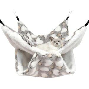 케이지용 오이네두 고양이 해먹, 고양이, 기니피그, 페럿, 쥐, 친칠라 및 기타 작은 반려동물을 위한 부드러운 따뜻한 걸이 침대, 아늑한 벙커 침대 13.39