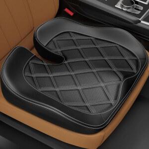 운전용 ZIKEE 가죽 카시트 폼 않고 기능 테일본 쿠션 커버 업사이드 허벅지 시야 인체공학적 메모리 문지르지 백 시트