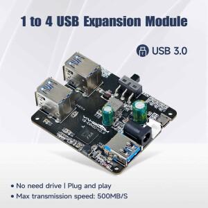 JETSON 나노 라즈베리 파이 5/4B 용 USB 3.0 허브 확장 보드, DIY 로봇 자동차 키트, 온보드 9-24V 전원 드