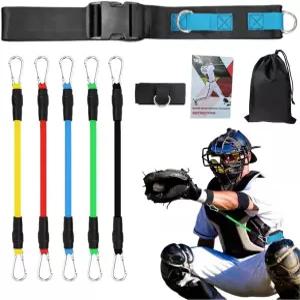 포수용 야구 저항 밴드 - 프로급 포수 프레임 수신 보조 야구/소프트볼 훈련용 5레벨 조절 가능한 (모든