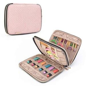 티모이 크로셰 케이스 최대 8 u201D , 원형 뜨개질 바늘 보관 가방, 및 액세서리용 여행 정리 미스티 로즈 가방 전용, 디자인