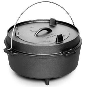 야외 딥 오븐, 더치 bbq 뚜껑이 베이킹 있는 요리용 포트 레그 양념 베이스, 4.5쿼터 프라이팬 캠핑 캠프파이어, 사전 주철 벽난로