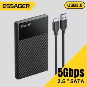 에사저 2.5인치 외장 SSD HDD 케이스 USB 3.0 SATA 하드 드라이브 어댑터 케이블 UASP TRIM 지원 5Gbps 무