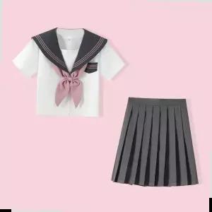 여자교복 반팔 세라복 세트(그레이)
