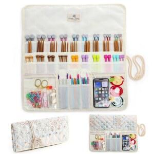 마이배깅 뜨개질 바늘 정리함 케이스 최대 14 u201D, 직립 및 원형 바늘을 위한 보관함, 크로셰 가방, 개념 케이스, 접이식 여행 홀더 가방 전용