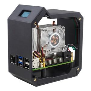 라즈베리 파이 5 ABS 미니 타워 케이스 키트 구리 튜브 아이스 타워 팬 PWM JST RGB LED RPI 5 Pi5 용