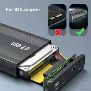IDE ATA 인클로저 하드 디스크(3.5인치 HDD SSD USB-IDE HD 외부 금속 케이스 드라이브 박스(전원 공급 장