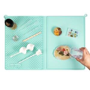 레진스 매트, 2-in-1 16인치 x 24인치 컬렉터 몰드, 공예품, 보석, 페인트, 점토 및 주방용 내열성 클린 실리콘 매트