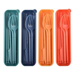 캠핑 여행용 숟가락 세트, 가능한 및 학교 4세트 액세서리 세트 용품 일상용 케이스, 식기 플라스틱 도시락 도시락, 또는 재사용 포크