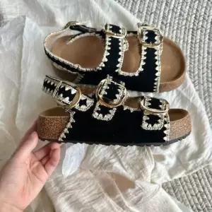 여사친 빈티지 캐주얼 스트랩 샌들 소가죽 버전 키높이 버클장화 웨빙 버클 힐 비치 원픽5