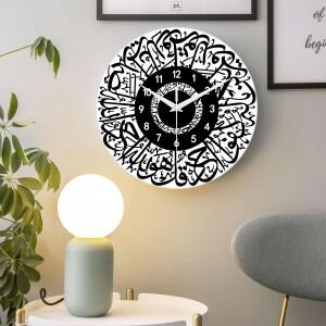 모던 미니멀리스트 무슬림 벽시계  거실 꾸란 아트 강화 유리 Eid 장식 1개