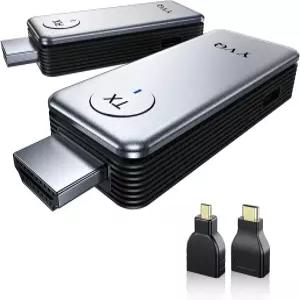YVQ 2025 업그레이드된 무선 HDMI 송신기 및 수신기 4K 디코딩 1080P 출력 2.4G/5G 플러그 앤 플레이