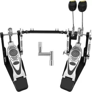 베이스 드럼 페달 더블 마운트 체인 드라이브 풋 퍼커션 하드웨어 킥 키트 페달을 밟습니다. 세트용 해머