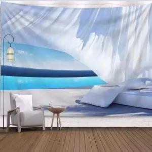 초대형 패브릭 포스터 태피스트리 인테리어 창문 풍경 바다