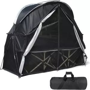 통기성 메쉬 도어와 스크린 창이 있는 1인용 간이 텐트 - 조립하기 쉽고 캠핑 및 뒷마당을 위한 전천후