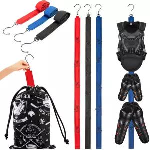 보관 가방이 있는 3팩 하키 건조대 장비 기어 스포츠 정리대 걸이 스트랩 남자 축구 야구 포수를 위한 스