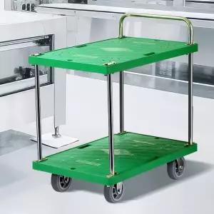 BUyuS 플라스틱스텐녹색 2단 특대 업소용서빙카트 주방웨건 식당트레이  buyus 굿딜 브이숍 illo001