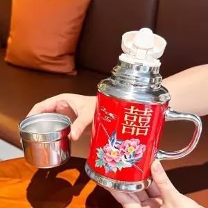 레트로보온병 대용량 절연 플라워 컵 스테인레스병 보온병