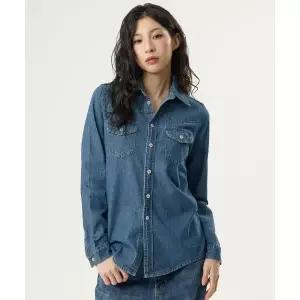 언노운 플래닛 웨스턴 슬림 데님 셔츠 블루 1910797