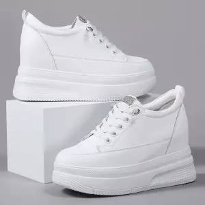 키높이 통굽 가죽 단화 올흰 구두 패션여자 205145 레더 운동화