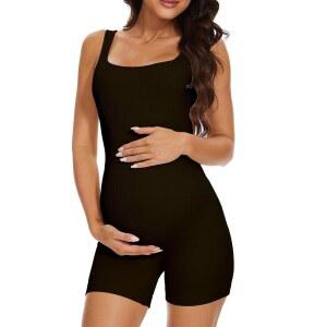 비디탄레 임산부 운동 로퍼 임신 요가 리브 원피스 심리스 탱크탑 점프수트
