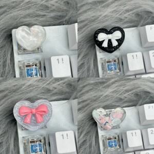 DIY keycap 귀여운 하트 범용 반투명 크로스 기계식 키보드 ESC 기본 핑크 키캡