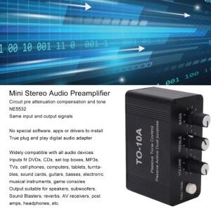 미니 스테레오 오디오 프리앰프 소형 헤드폰 NE5532 RCA 3.5mm 입력 포함