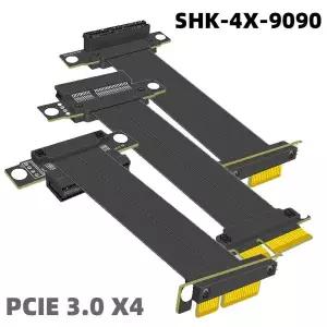호환 PCI-E x4 라이저 PCIE 4X 케이블 전선가리개 PCI 익스프레스 라이저 카드 PCI E X4 직각 Gen3 어댑터