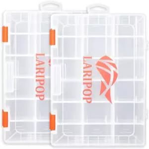 조절 가능한 칸막이 투명 정리함 트레이 플라스틱 도구 상자 미끼 분리기 - 앵글러 장비 2팩 태클 부품