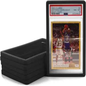 CASEMATIX PSA 슬랩 범퍼 가드 5팩 TCG 및 스포츠 등급 카드와 호환되며 보관 프로텍터 5개 포함(블랙)