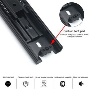 2Pcs 측면 마운트 텔레스코픽 서랍 레일 3 섹션 슬라이드 트랙 장착 러너 캐비닛 홈 가구에 대 한