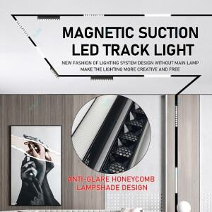 업그레이드된 눈부심 방지 마그네틱 트랙 조명 LED 그릴 투광등 48V 천장 레일 라인 없음 디자인