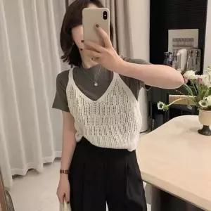 여성스러운 느낌 뜨개 배스트 조끼 포인트 패션 그물조끼 니트조끼 그물뷔스티에 니트뷔스티에 1094516