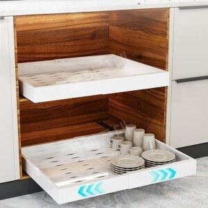 하부장슬라이딩수납함 싱크대레일선반 철제슬라이딩수납 싱크대양념장레일 조립 정리함 씽크