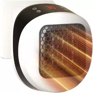 휴대용 플러그 인 스페이스 히터 실내용 600W 소형 벽 콘센트 조절 가능한 온도 조절기 및 타이머 과열