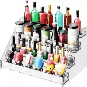 후타이 아크릴 4단 디스플레이 스탠드 오거나이저 보관 랙 향수 향신료 피규어 컵케이크 카드 12.2 x8.38