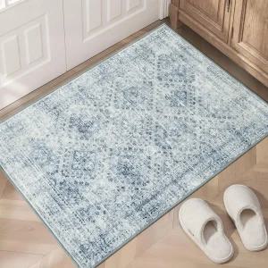 밀레 2x3 워셔블 엔트리 러그 도어 매트 실내 입구 주방 욕실 침실용 소형 미끄럼 방지 스로우 카펫 보호