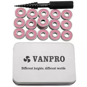 밴프로 스케이트보드 베어링 롱보드 세트 608RS 608ZZ 8x22x7 고탄소강(스노우 그레이 16팩)...