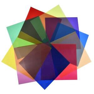 OTYMIOW 12 x 인치 컬러 플라스틱 시트 조명용 젤 투명 필름 조명 필터 필름, 비디오, 사진, 무대용 보정 - 10 가지 색상