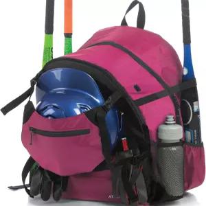 아틀레티코 어드밴티지 야구 가방 - 야구용 외부 헬멧 홀더가 있는 백팩 청소년 및 T볼 소프트볼 장비 배트