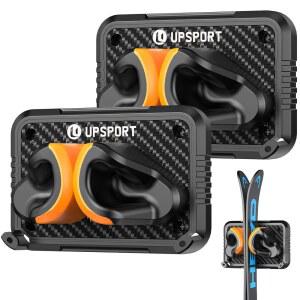 UPSPORT 스키 랙 2팩 스키/스노우보드 월 마운트 스케이트보드 모든 스키/스노우보드에 하며 최대 50파운드 겨울 장비 정리함 가정 및 차고를 위한 수직 보관