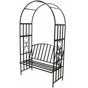 아치형벤치 철제 아치 야외용 114x206x50cm 옥상 흰색 가든 덩쿨의자