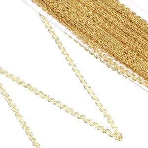 재봉용 롤 골드 트림 2개 22야드 폴리에스터 직조 원단 레이스 실내 장식 지네 리본 DIY 공예품 의상 홈