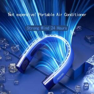 휴대용 야외 스포츠 미니 공기 냉각 소형 목 선풍기 USB 대형 풍력 무선 블레이드리스 넥 4000mAh