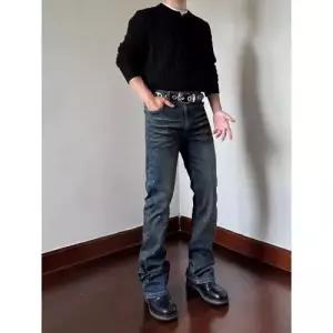 남사친 가을 빈티지 로우 청바지 스판 나팔바지 슬림핏 패피3