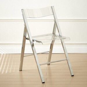 투명접이식의자 인테리어 식탁 카페 프레임 블랙 투명 등받이 접이식 체어 교회 책상