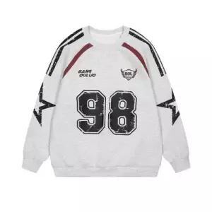 빈티지 가을 레터링 루즈핏 트레이닝 커플 프린트 긴팔 맨투맨 스트리트 라운드 여성티셔츠 국조표 HT3